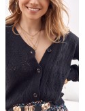 Cardigan ajurat, negru 3211035 - Magazin online - Boutique